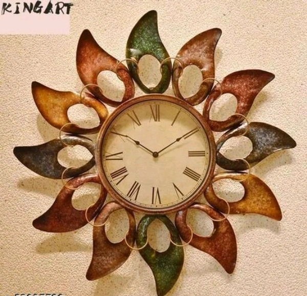 THE SUN TIME METAL Decorative Wallclock  It will give an elegant look to your home decor Attractive and eye catcher -  Free Size,  Metal, Pack of1, Horizantal 